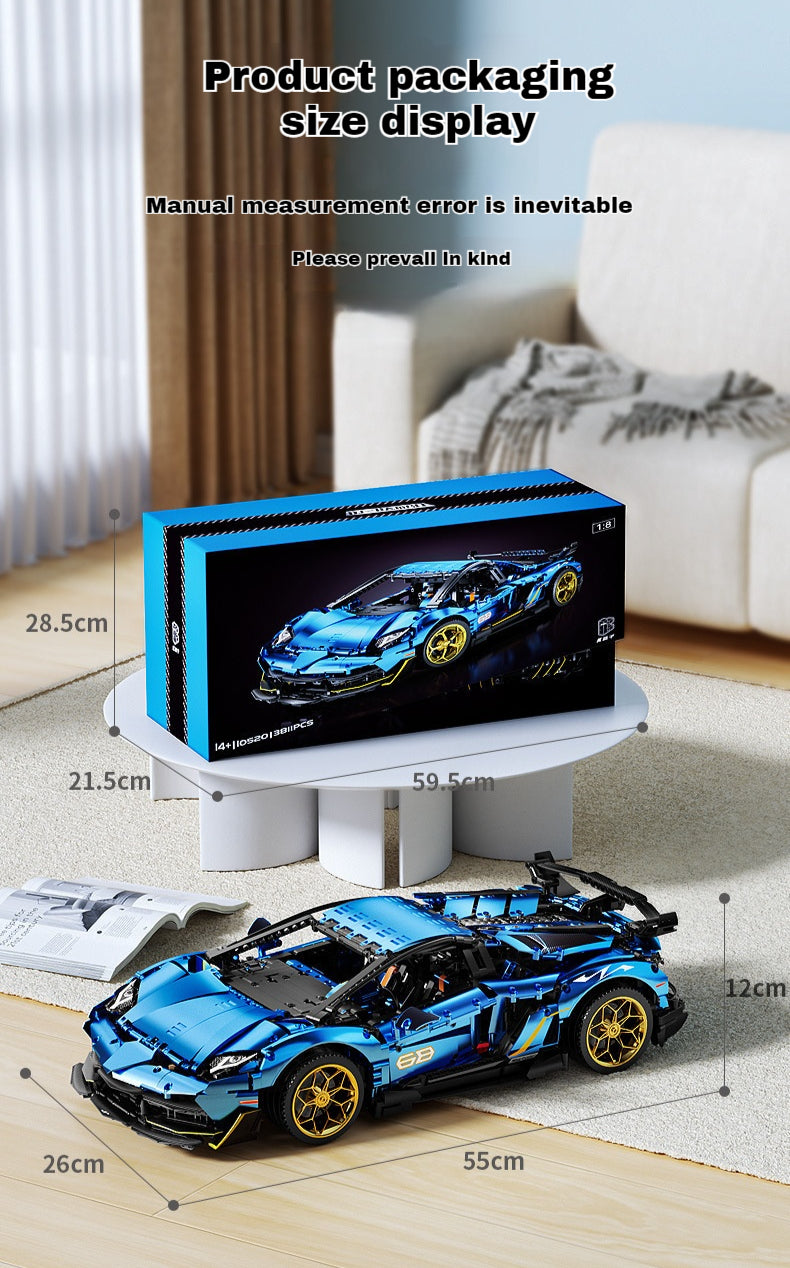1:8 one-touch scissor doors, exclusive design wheels, mechanical principles, the ultimate Italian Bull supercar (3810 pieces)