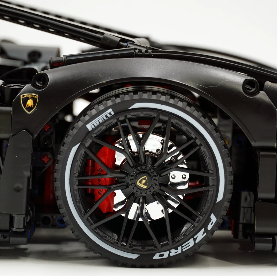 1:8 Lamborghini Sian Black Special Edition Building Block Supercar (3696 PCS)