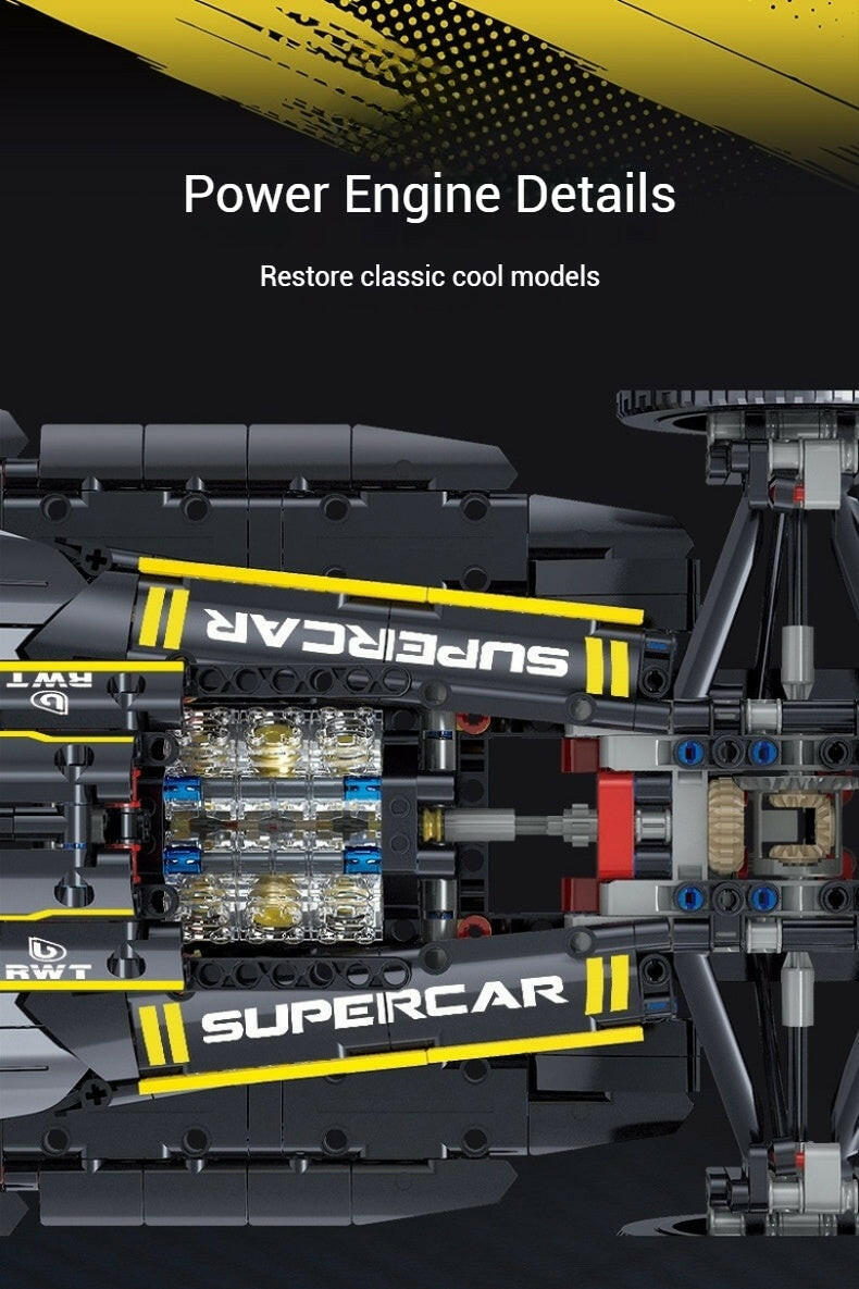 1:8 racing car model assembly educational building block toys for boys gifts (1750+ pieces)