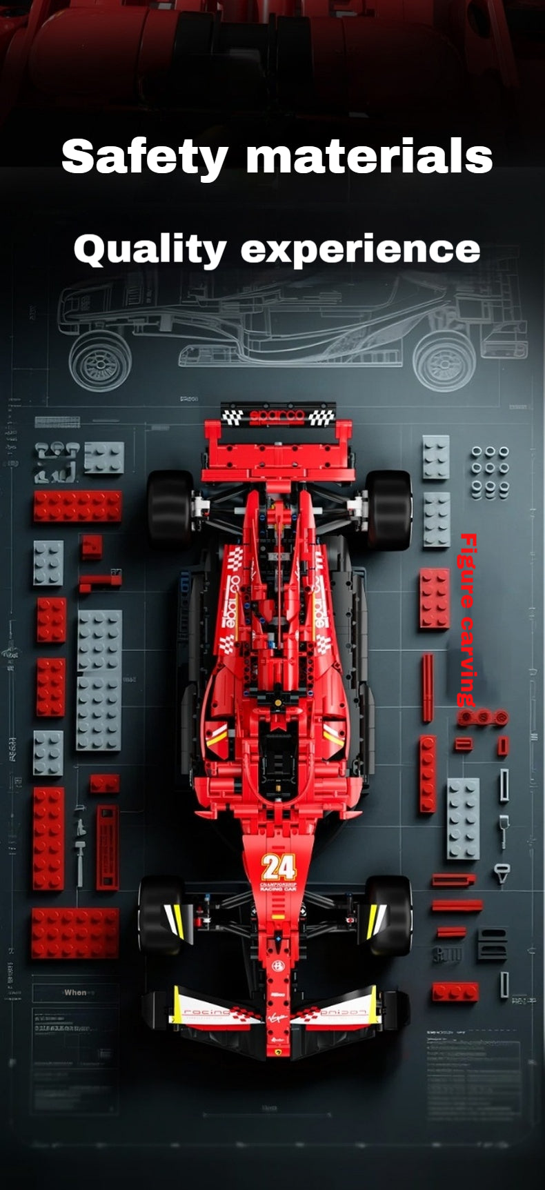 1:8 Formula One car (1650 pieces)