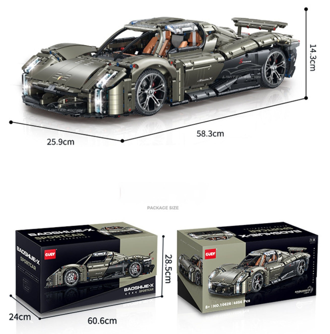 1:8Mission X ,super sports car, high degree of detail restoration (4056 pieces)