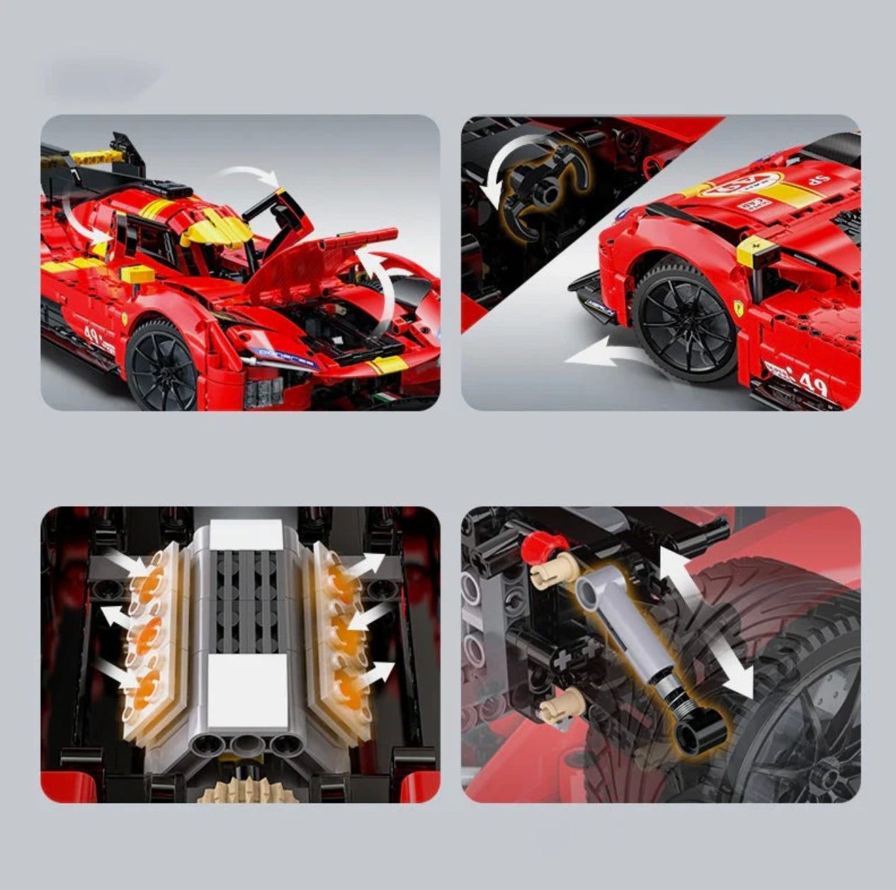 1:10 Flame supercar, racing aerodynamic lines (1518 pieces)