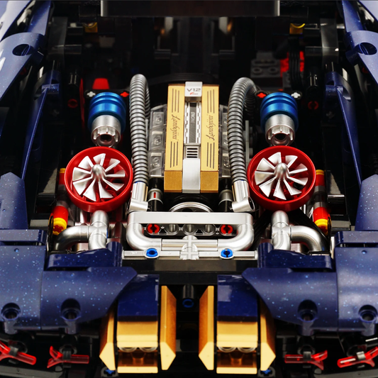 1:8 Starry Night Lambo SVJ Building Block Supercar Static Version (4106 pieces)