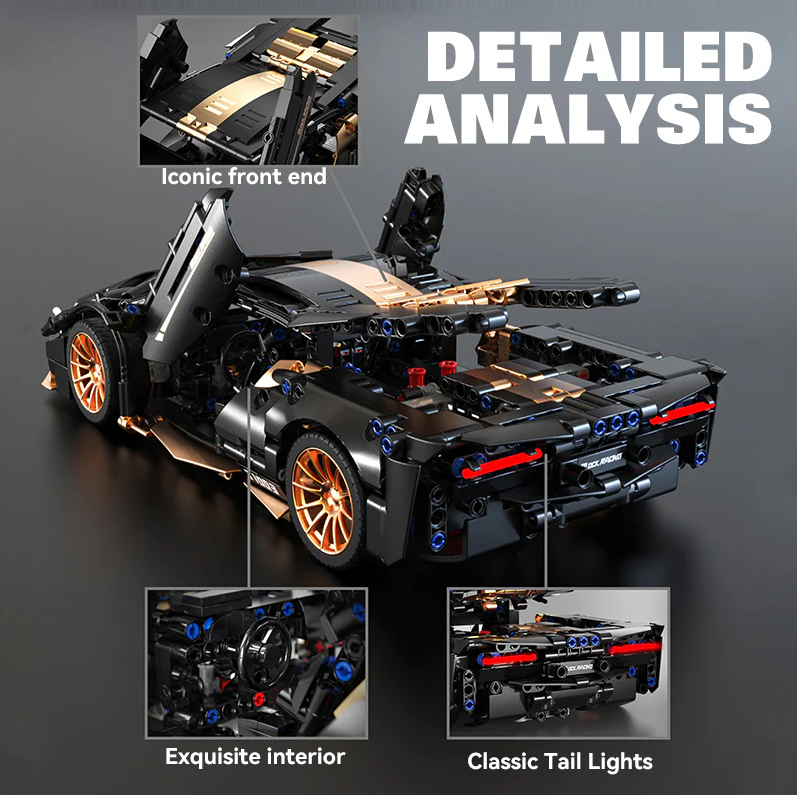 1:14 Lambo P1 sports car building set, boys, men, and teenagers collectible model (1309 pieces)
