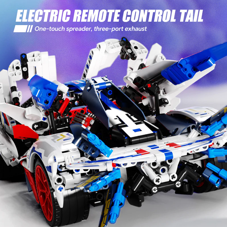 1:10 Apollo EVO supercar building kit, remote control drift, electric rear wing, 2088 pieces