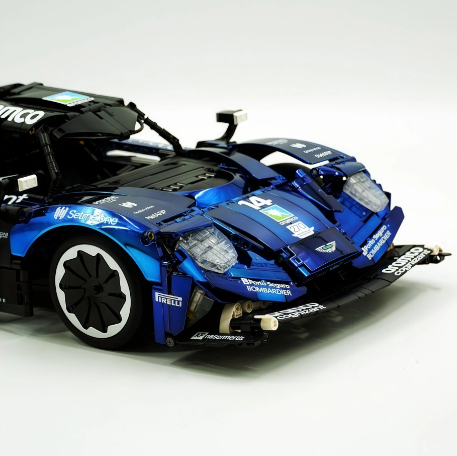 1:8 Martin Valkyrie building block supercar, custom dark blue electroplating version (3869 pieces)
