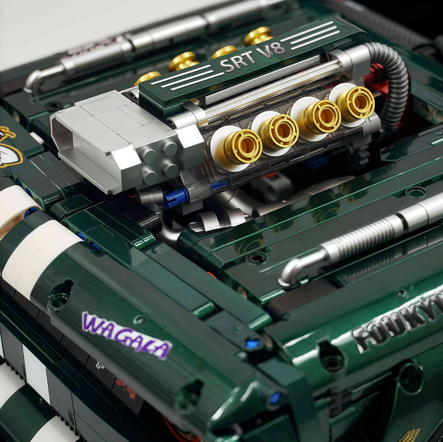 1:8 Challenger building block supercar black/green/purple/red (3751 pieces)