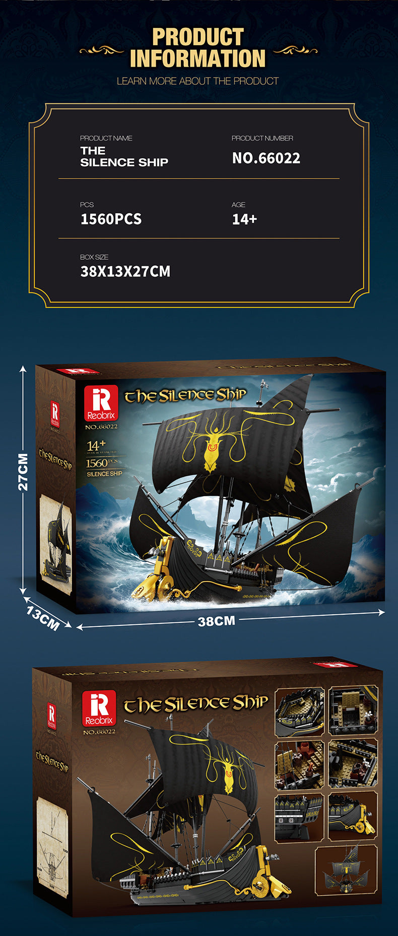 Silent Ship Assembled Model Ornaments (1560 pieces) 56CM*52CM*53CM