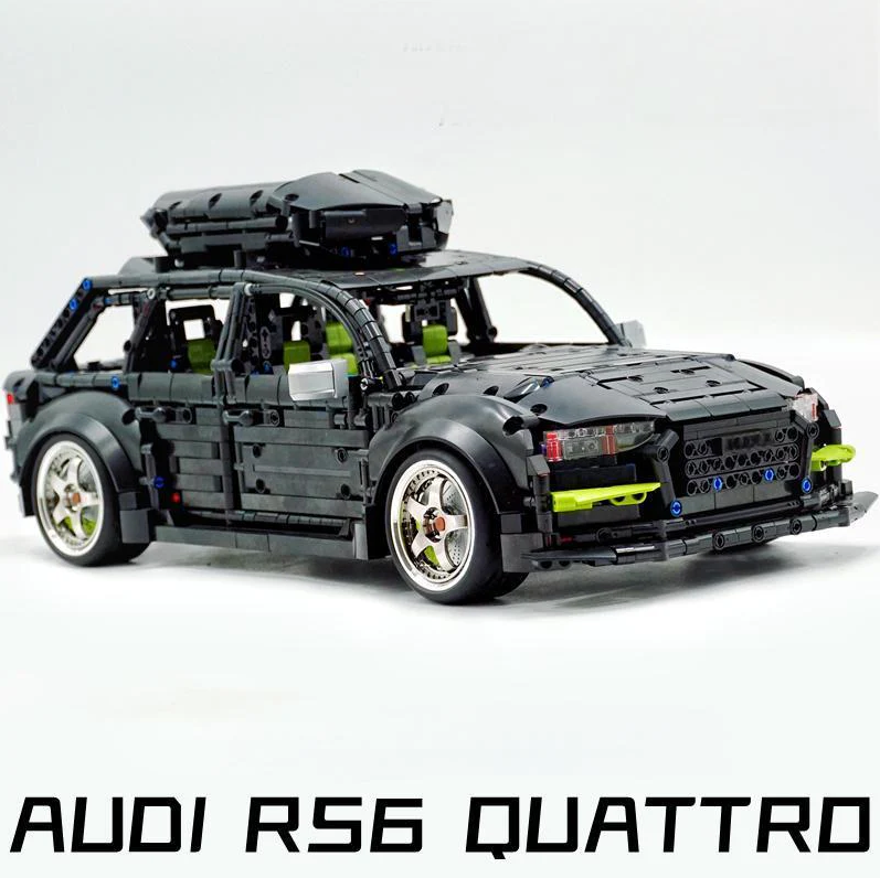 1:10 RS6 Black Warrior Set, High Detail Restoration, Travel SUV, Removable Roof Storage Box (2896 pieces