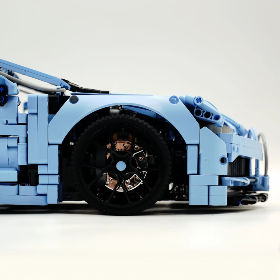 1:8 Chiron, custom modified Gulf Blue Edition building block supercar (4031 pieces)