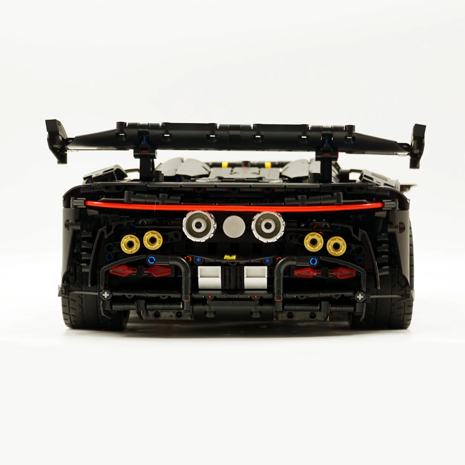 1:8 SF90 building block supercar custom classic matte black paint (3982 pieces)