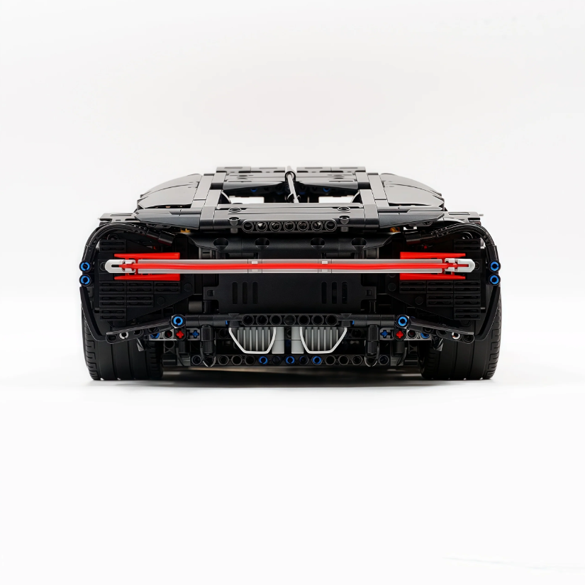 1:8 Chiron, custom modified building block supercar, yellow/red/blue/gray (4031 PCS)