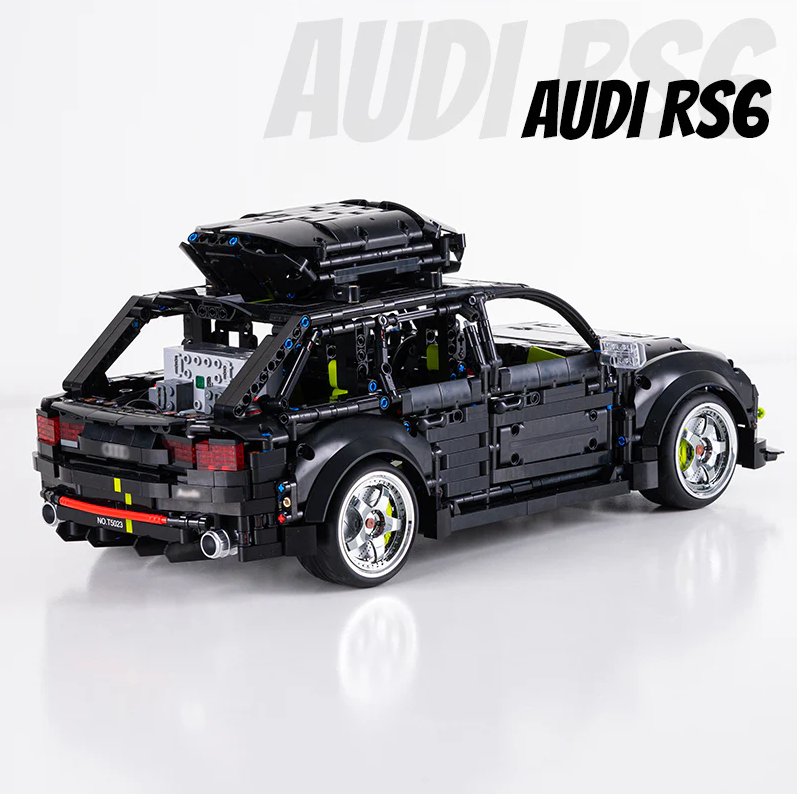 1:10 RS6 Black Warrior Set, High Detail Restoration, Travel SUV, Removable Roof Storage Box (2896 pieces
