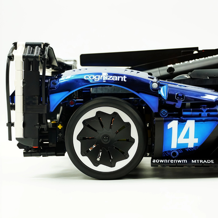 1:8 Martin Valkyrie building block supercar, custom dark blue electroplating version (3869 pieces)