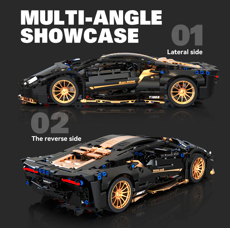 1:14 Lambo P1 sports car building set, boys, men, and teenagers collectible model (1309 pieces)