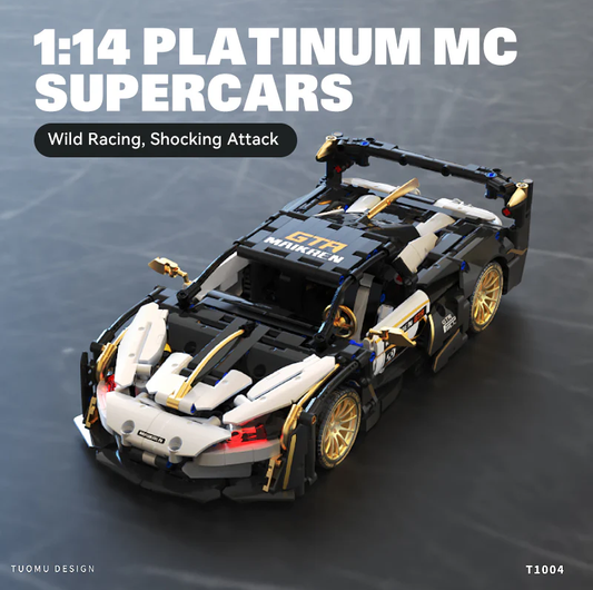 1:14 Platinum MC Supercar Building Set, Boys' and Men's Youth Collectible Model (1242 pieces)