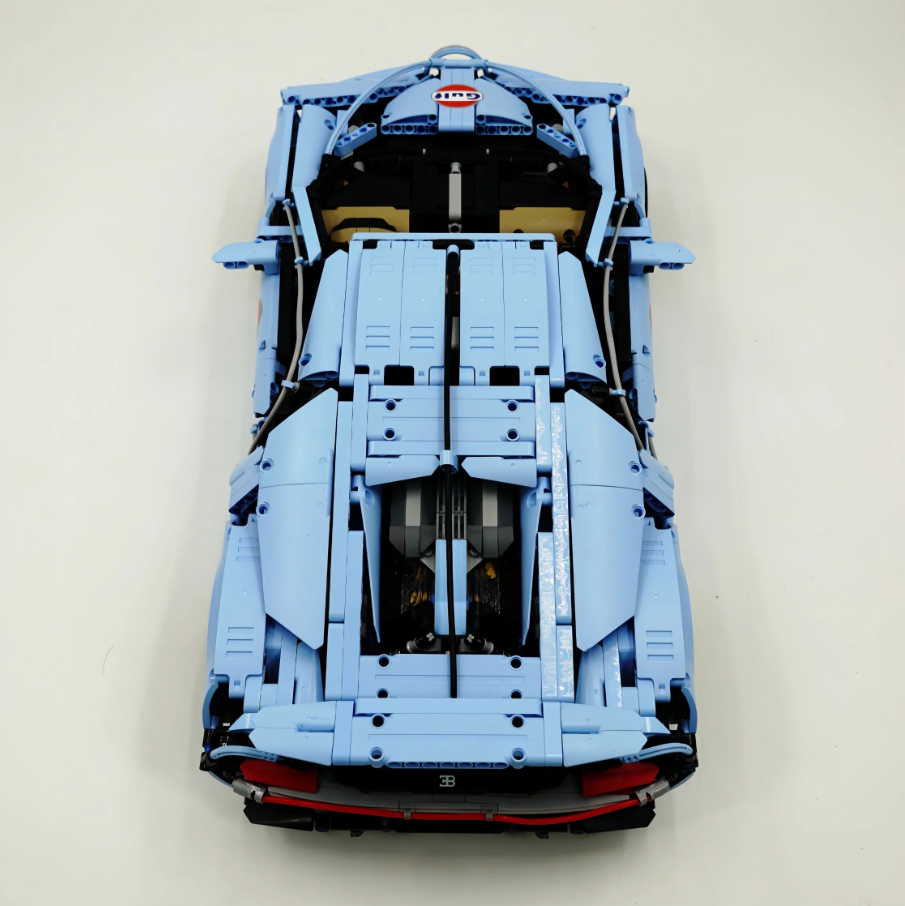 1:8 Chiron, custom modified Gulf Blue Edition building block supercar (4031 pieces)