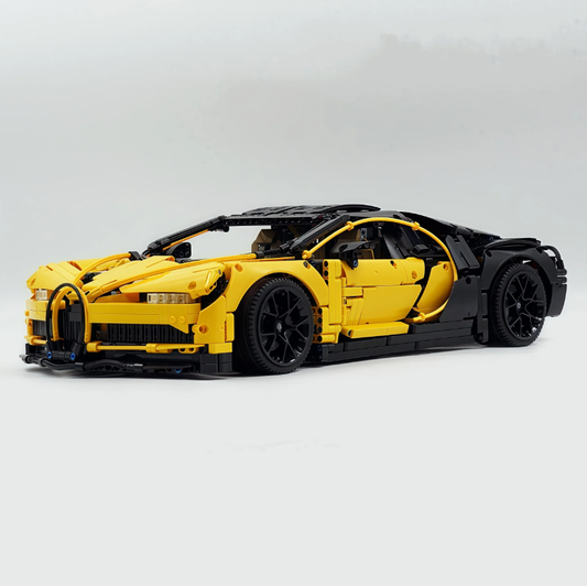 1:8 Chiron, custom modified building block supercar, yellow/red/blue/gray (4031 PCS)