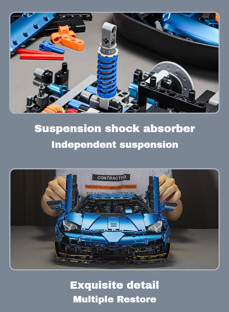 1:8 one-touch scissor doors, exclusive design wheels, mechanical principles, the ultimate Italian Bull supercar (3810 pieces)