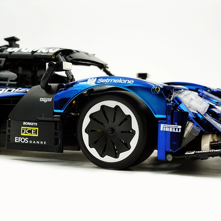 1:8 Martin Valkyrie building block supercar, custom dark blue electroplating version (3869 pieces)