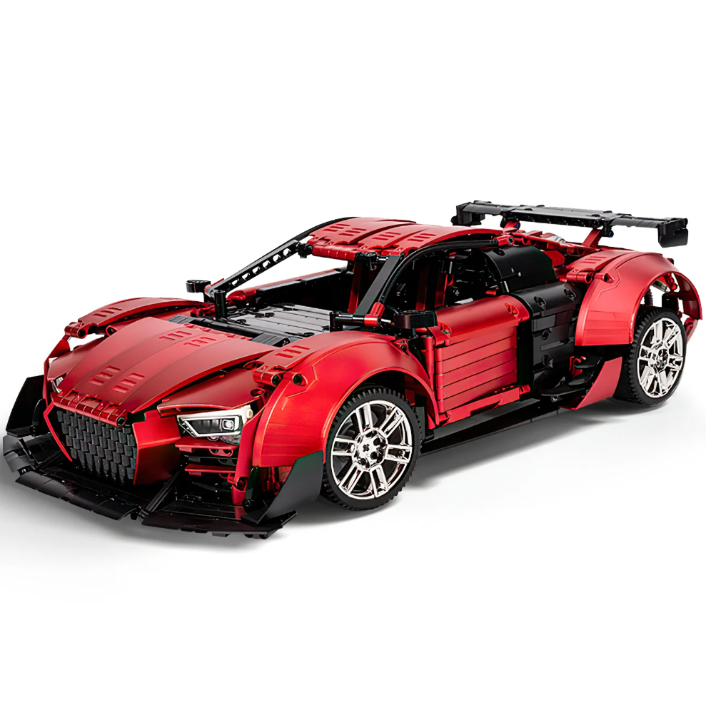 Building Block Supercar R8 Red Beast, Big Rear Wing (2641 pieces)