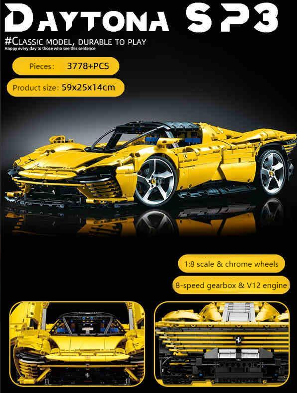 1:8 DaytonaSP3 building block supercar (3778 PCS)