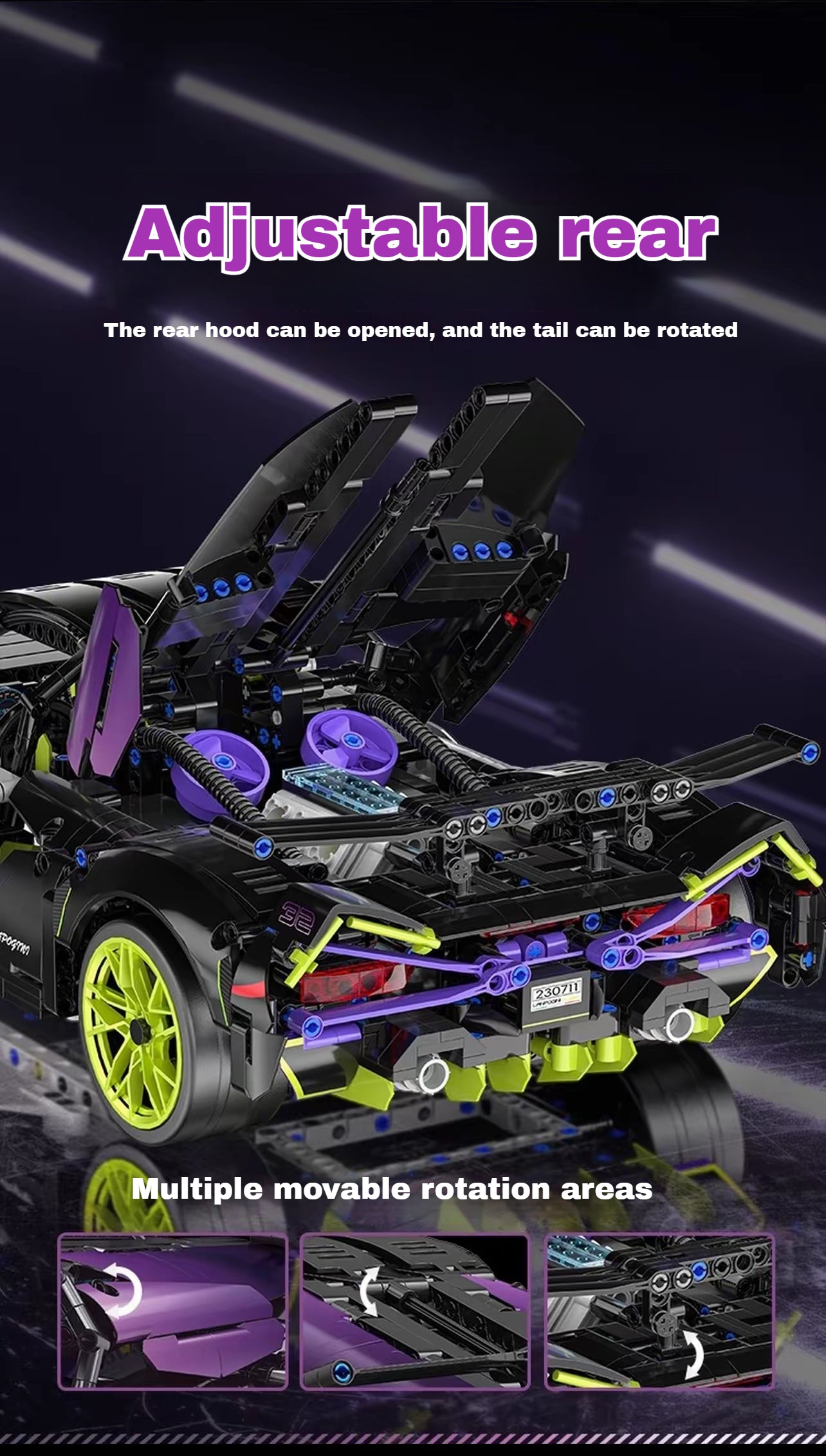 1:10 super sports car, men’s dream car (1995 pieces)