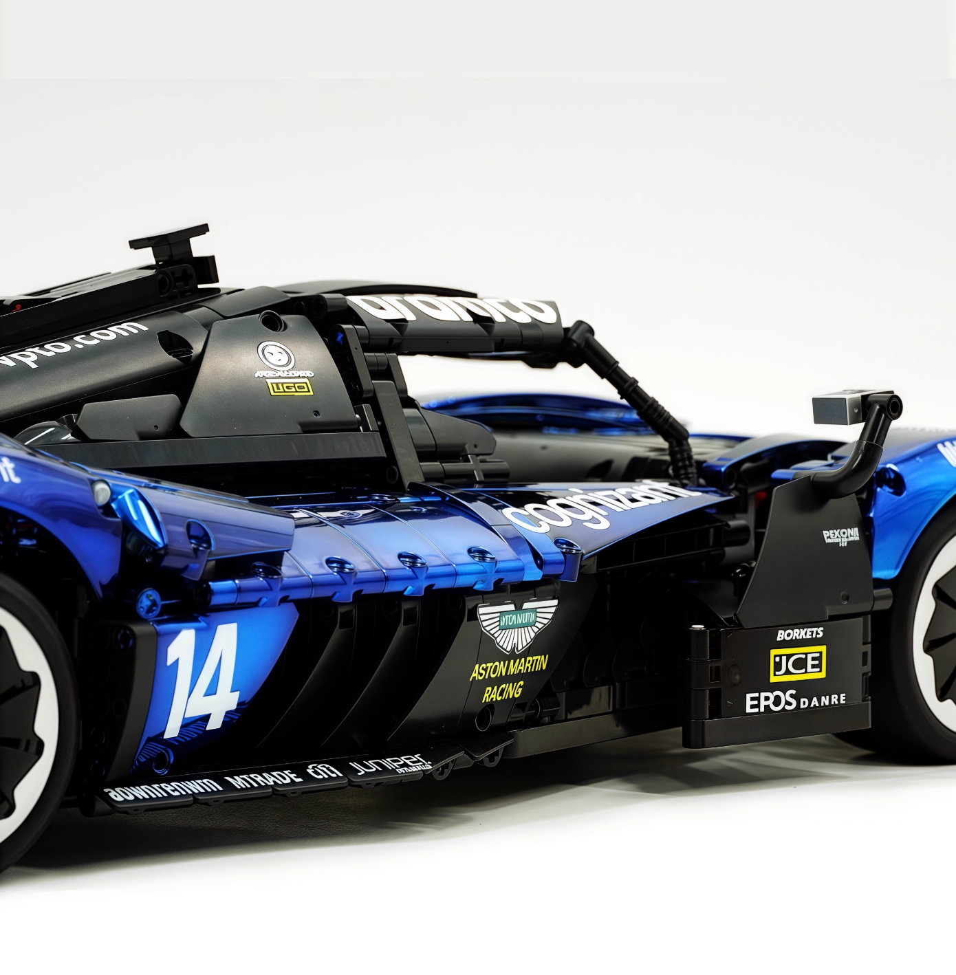 1:8 Martin Valkyrie building block supercar, custom dark blue electroplating version (3869 pieces)