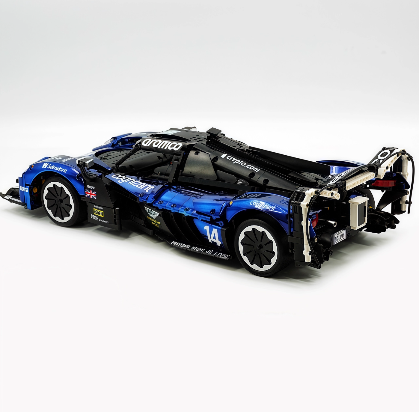 1:8 Martin Valkyrie building block supercar, custom dark blue electroplating version (3869 pieces)