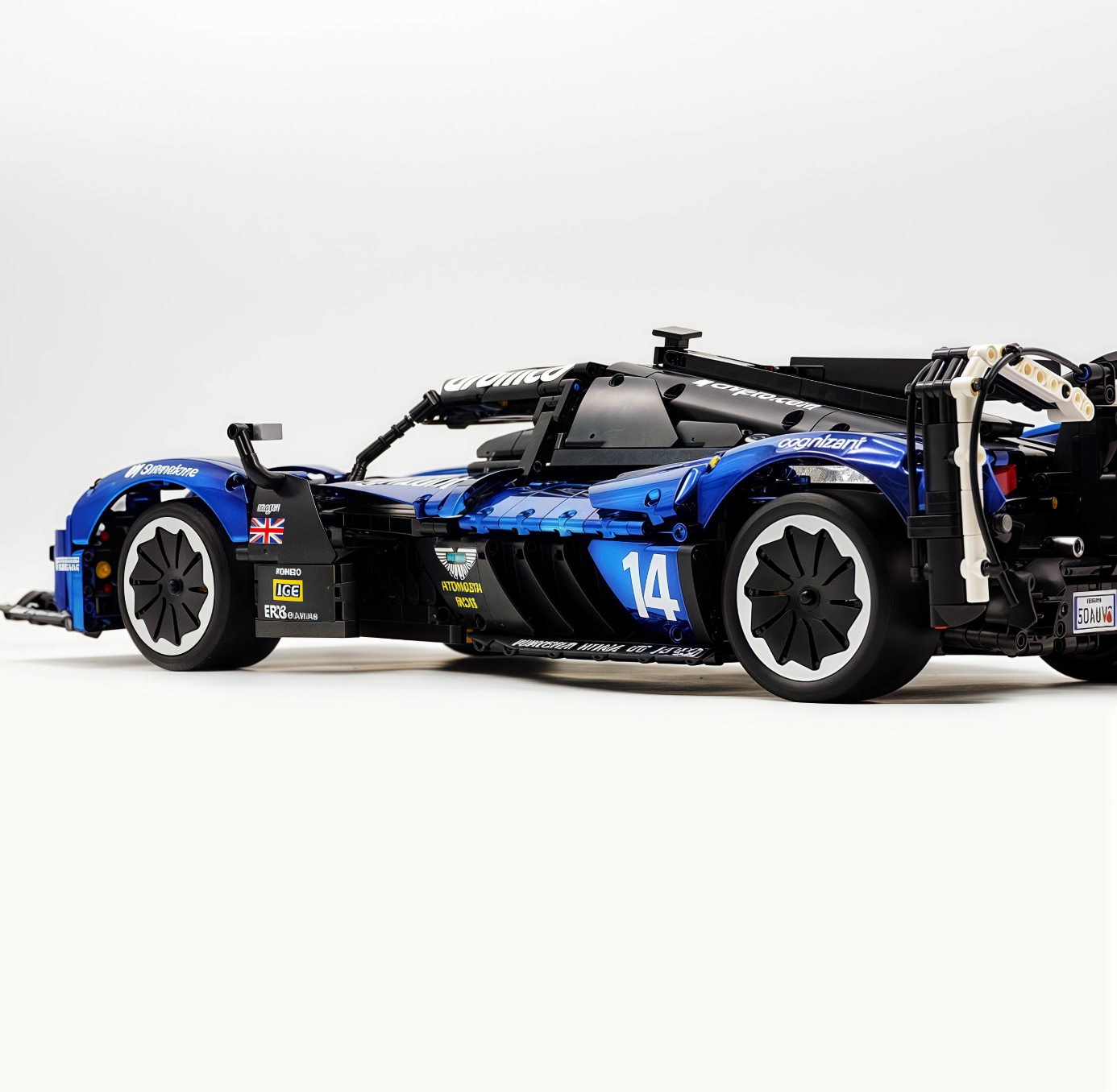 1:8 Martin Valkyrie building block supercar, custom dark blue electroplating version (3869 pieces)