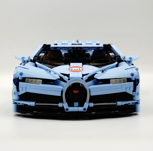 1:8 Chiron, custom modified Gulf Blue Edition building block supercar (4031 pieces)