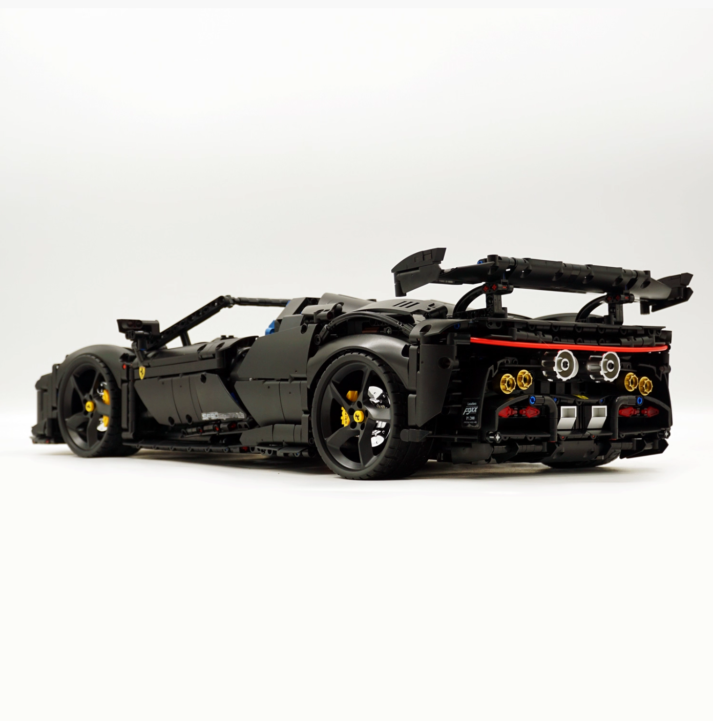 1:8 SF90 building block supercar custom classic matte black paint (3982 pieces)