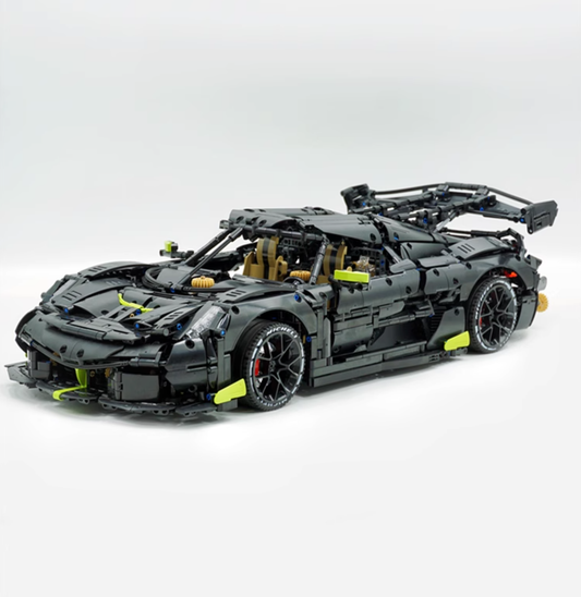 1:8 JESKO, custom Gulf Blue/Black/Orange limited edition building block supercar (4346 pieces)