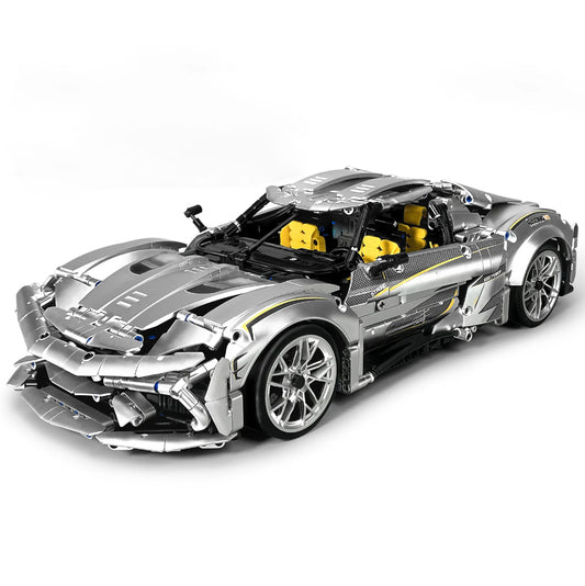1:10 Silver Koenigsegg Building Block Supercar Power Edition (2086 pieces)