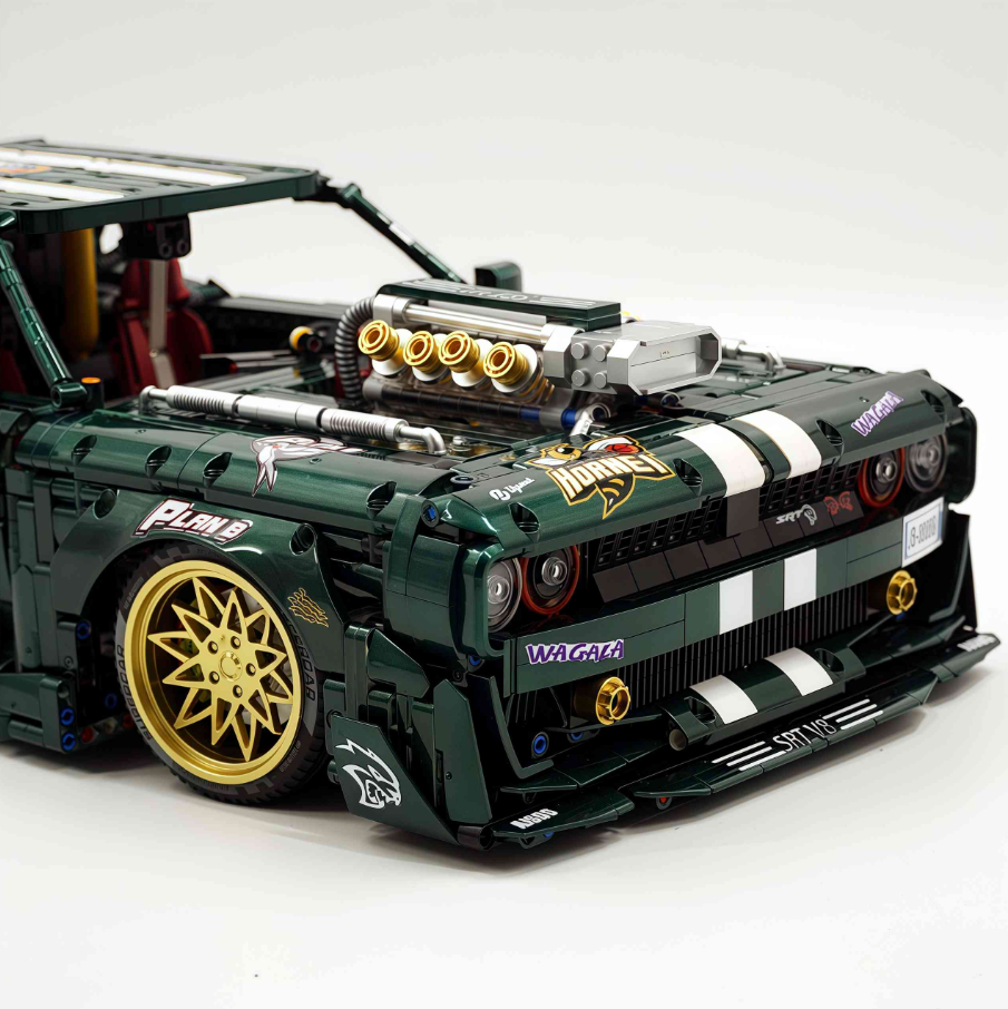 1:8 Challenger building block supercar black/green/purple/red (3751 pieces)
