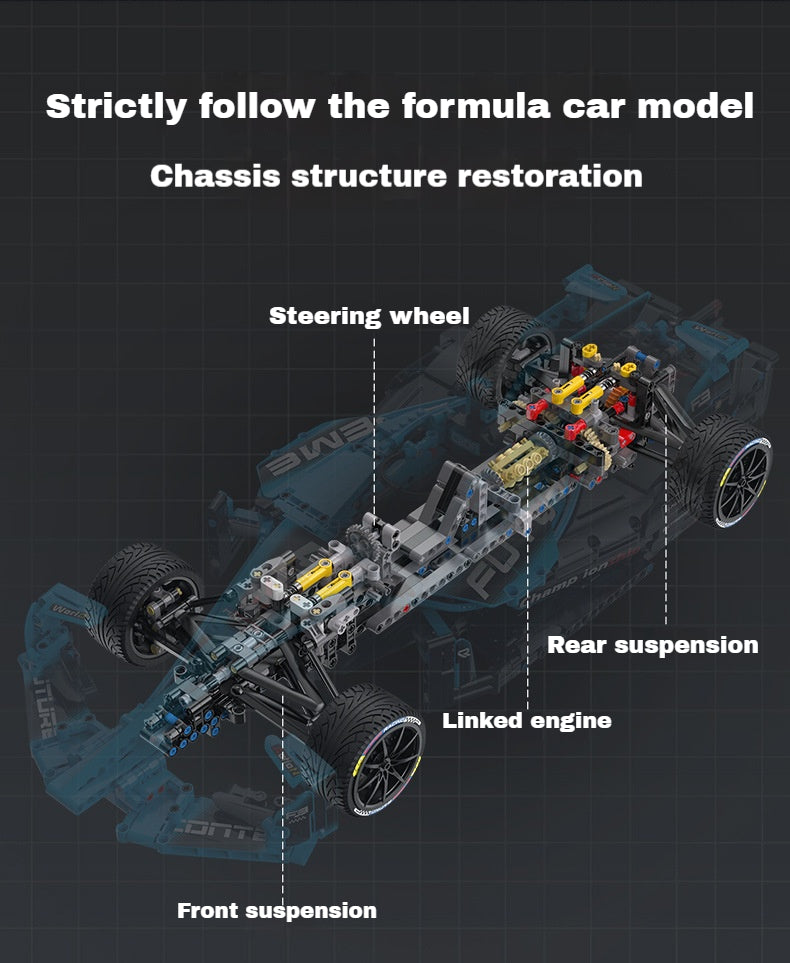 Formula 1 Racing Building Blocks 1667 Pieces Dynamic Mechanical Boys Collectible Model Best Birthday Gift for Boys Over 14 | FamilyBricks