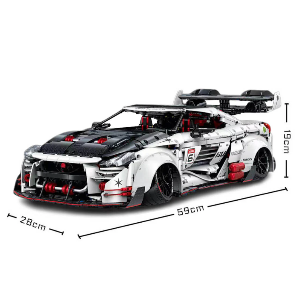 1:8 GT-R R35 Widebody Edition Electroplated Beast Building Block Supercar 3939+ pieces