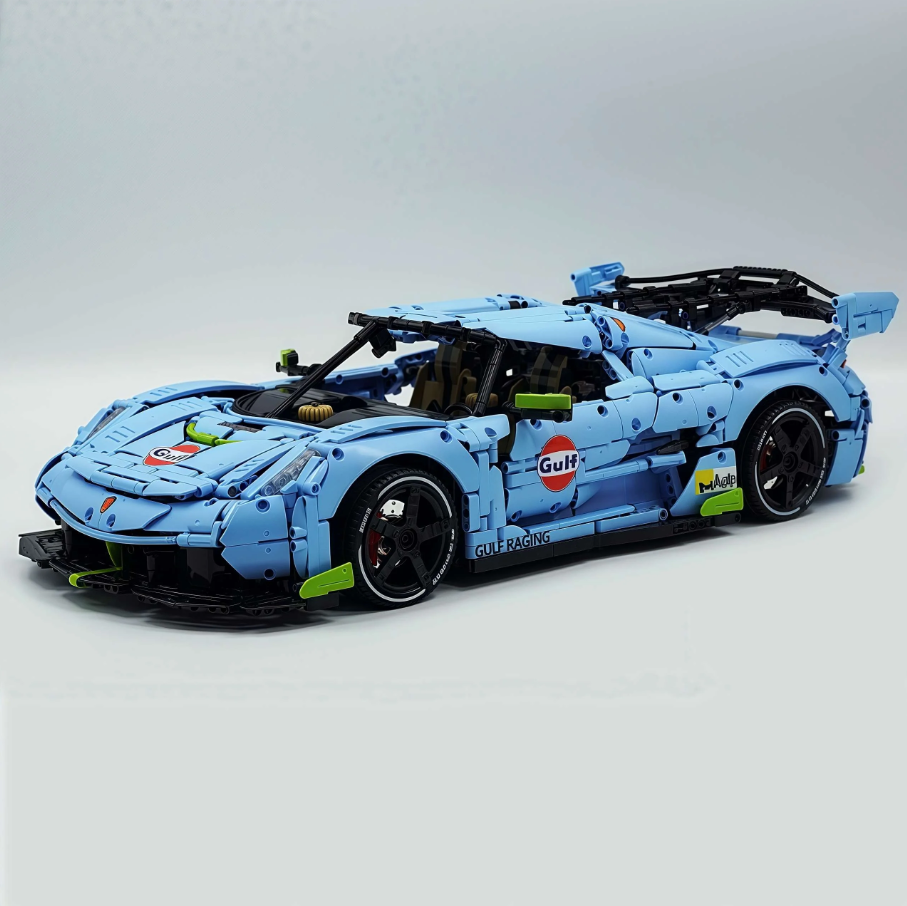 1:8 JESKO, custom Gulf Blue/Black/Orange limited edition building block supercar (4346 pieces)