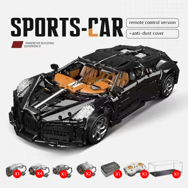 La Voiture Noire 1:8 scale building set with remote control, electric lift chassis, and electric doors (4688 pieces)