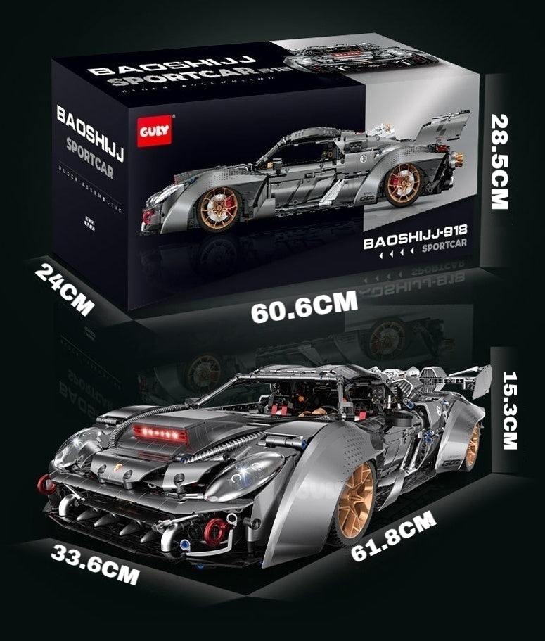 1:8 Supercar 918 (4306 pieces)Body size: 61.8cm*33.6cm*15.3cm