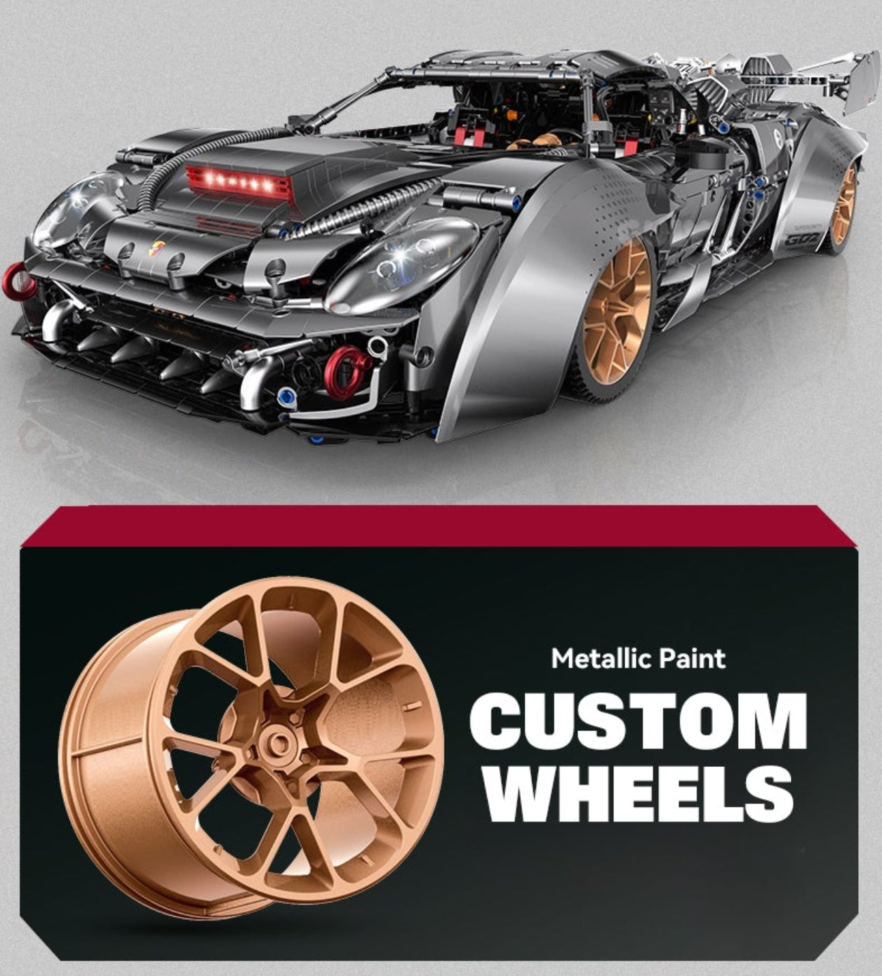 1:8 Supercar 918 (4306 pieces)Body size: 61.8cm*33.6cm*15.3cm