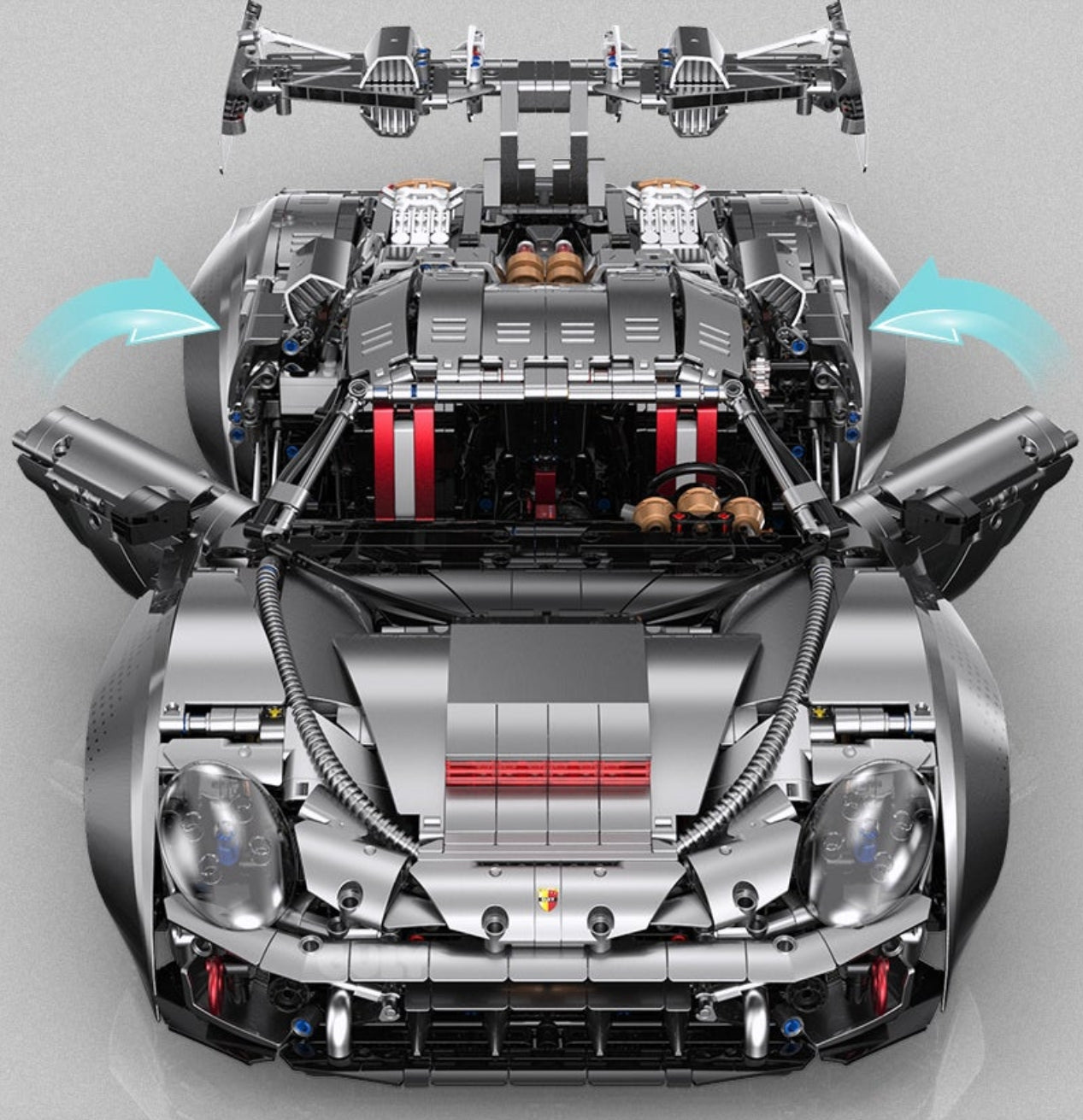 1:8 Supercar 918 (4306 pieces)Body size: 61.8cm*33.6cm*15.3cm