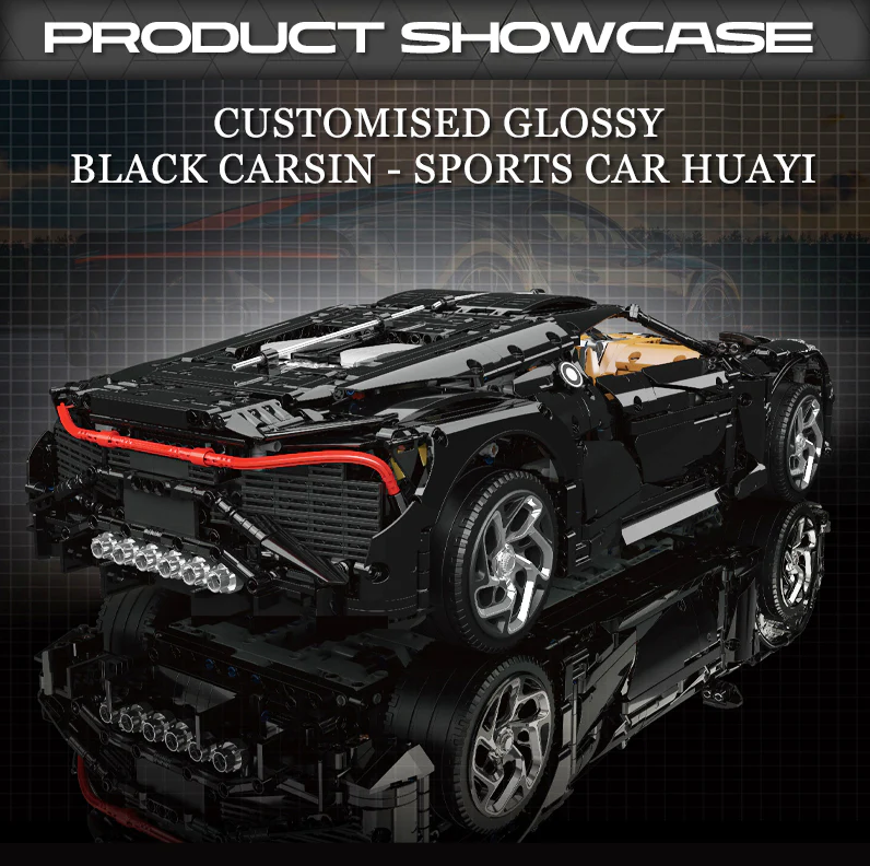 La Voiture Noire 1:8 scale building set with remote control, electric lift chassis, and electric doors (4688 pieces)