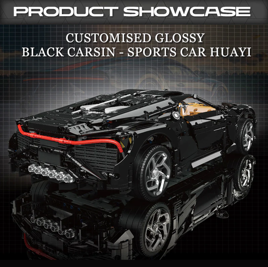 La Voiture Noire 1:8 scale building set with remote control, electric lift chassis, and electric doors (4688 pieces)