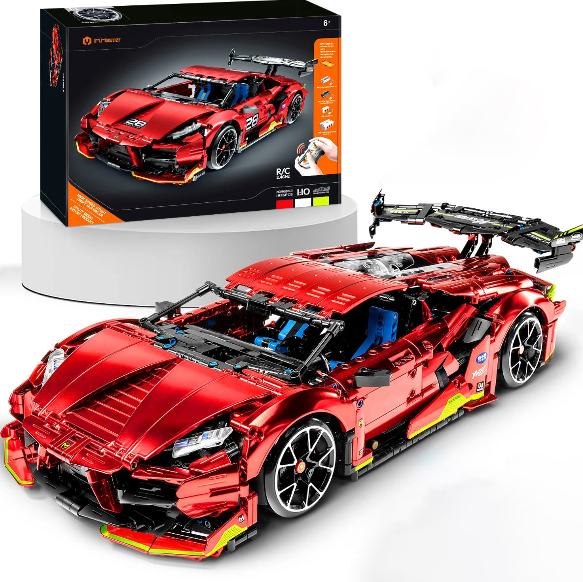 1:10 Lambo electroplated super sports car building block model (1889 pieces)