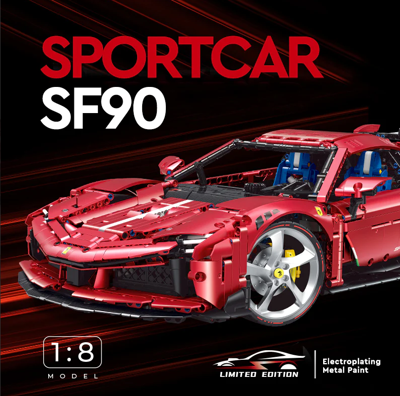 1:8 SF90 Building Set: The Ultimate Supercar (3982 pieces)