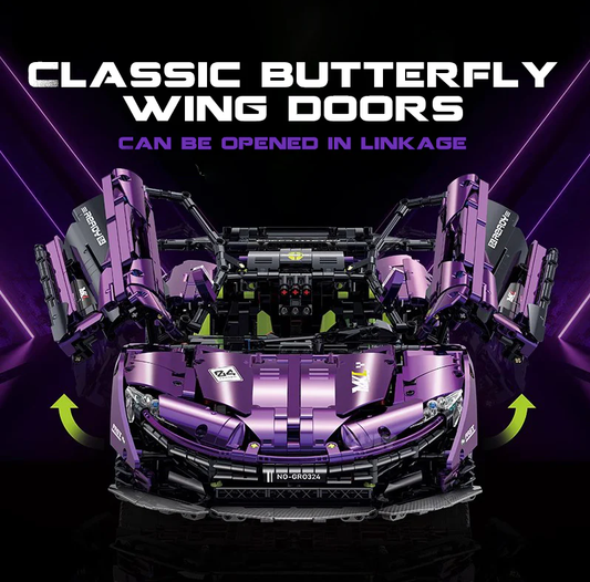 1:8 P1 Purple Phantom Super Brick Sports Car (3568 pieces)