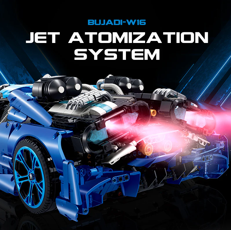 1:8 BUG building block supercar set, static version (3868 pieces)