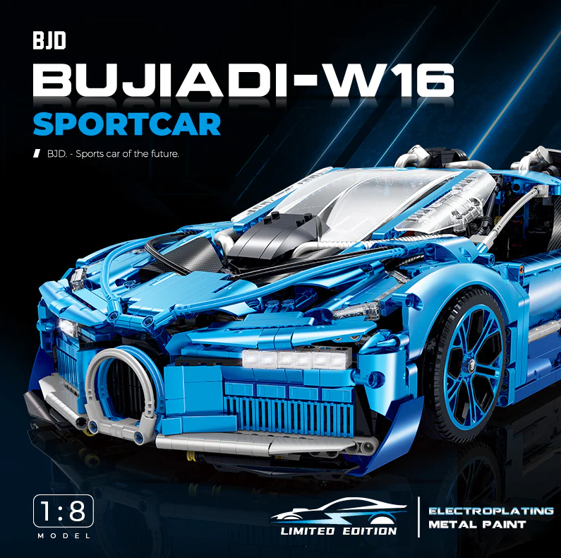1:8 BUG building block supercar set, static version (3868 pieces)
