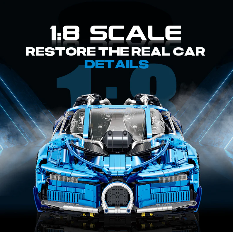 1:8 BUG building block supercar set, static version (3868 pieces)